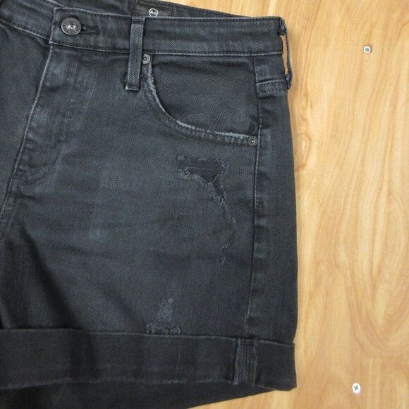 AG ADRIANO GOLDSCHMIED Hailey Ex Boyfriend Roll Up Jean Shorts Size 27 Blk Denim - Picture 5 of 15